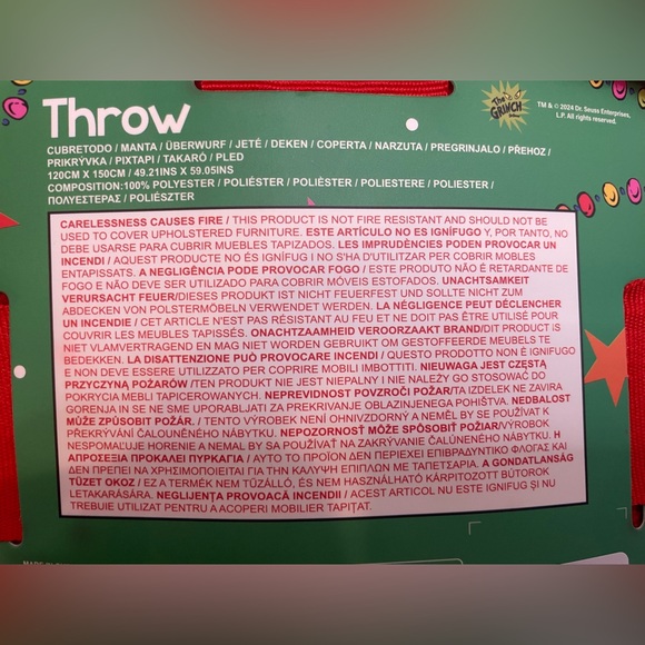 NWT Grinch throw - Picture 3 of 3